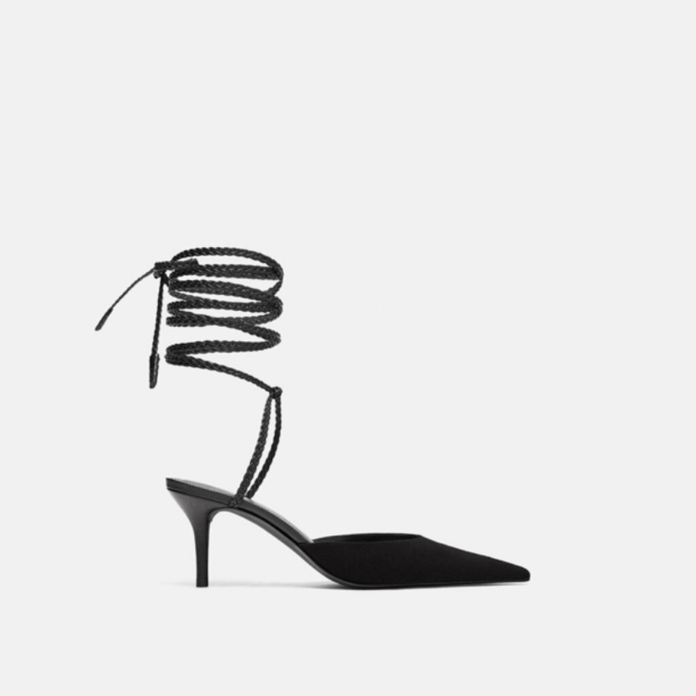 Strappy leather slingback